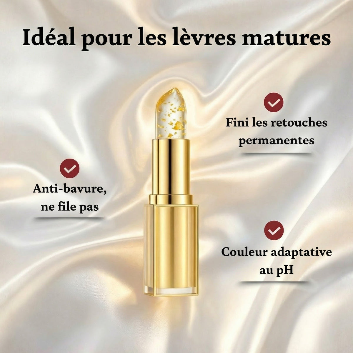 Rouge à Lèvres pH Adaptatif VELORIA – Teinte Sur-Mesure & Hydratante