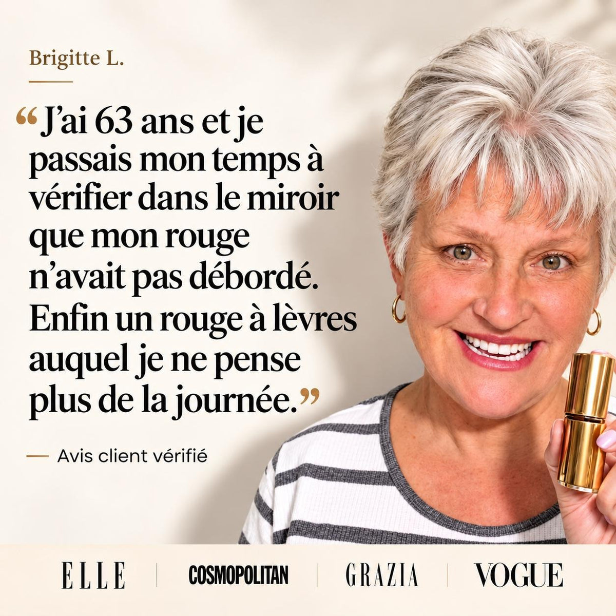 Rouge à Lèvres pH Adaptatif VELORIA – Teinte Sur-Mesure & Hydratante